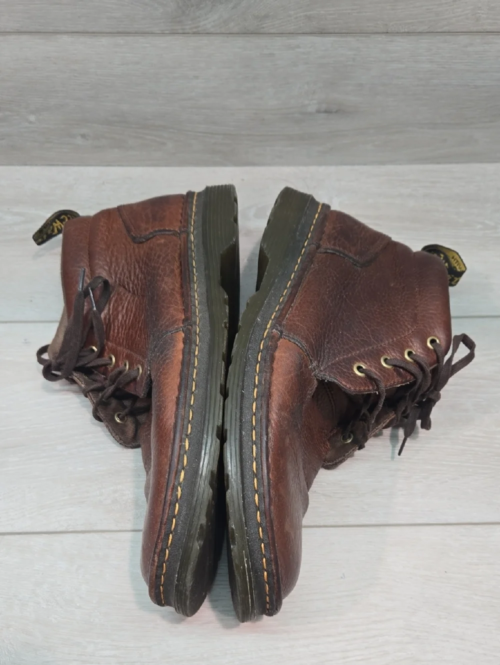 Dr. Martens Men's LEA KV04R High Top Brown Leather Chukka Boots Shoes Sz 13